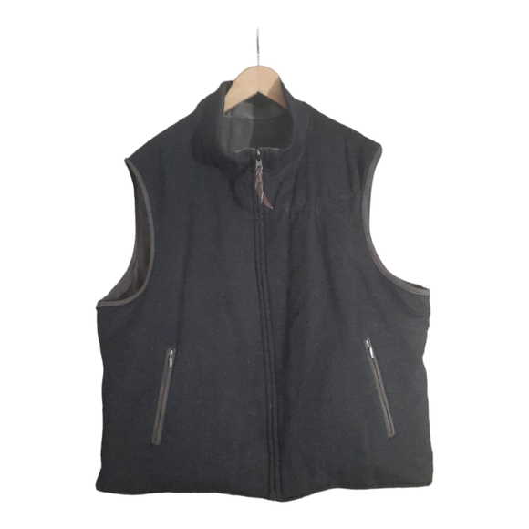 Daniel Cremieux Mens Reversible Wool and Cashmere Blend Zip Front Vest Size XL